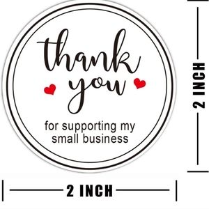 50 ct  are 2" Round Thank You Stickers Roll Labels|Used for Business